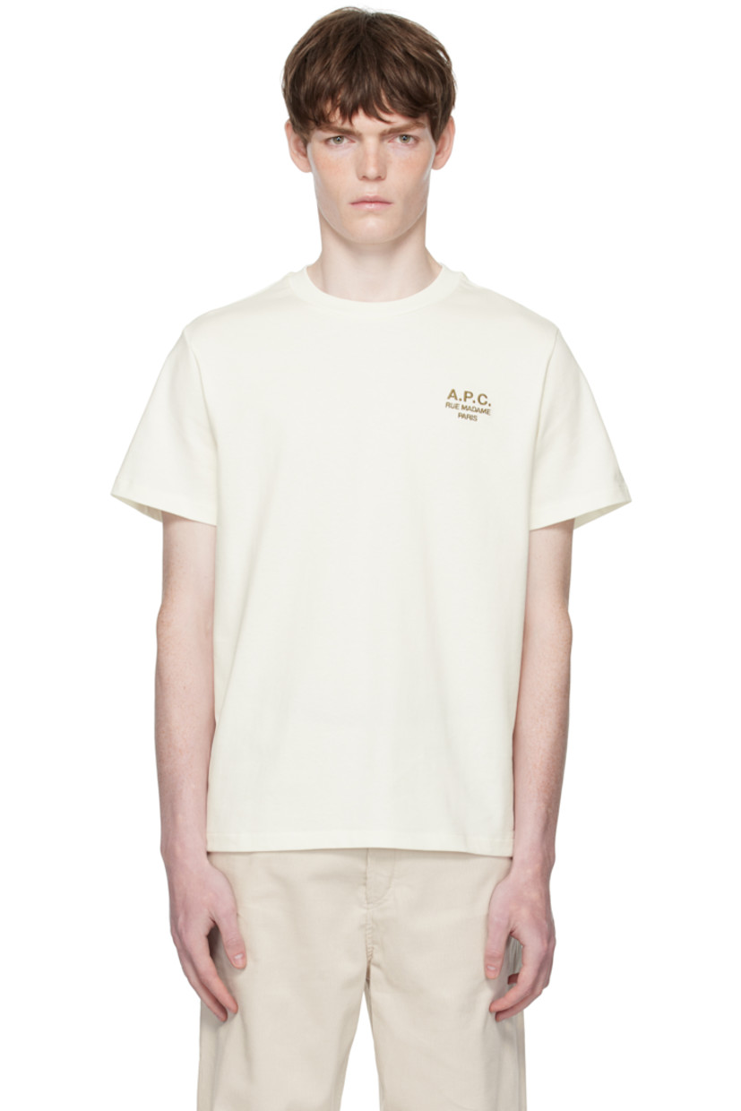 Heavyweight organic cotton jersey T-shirt.

· GOTS-certified organic cotton
· Rib-knit crewneck
· Logo embroidered at chest

Supplier color: Blanc/Khaki