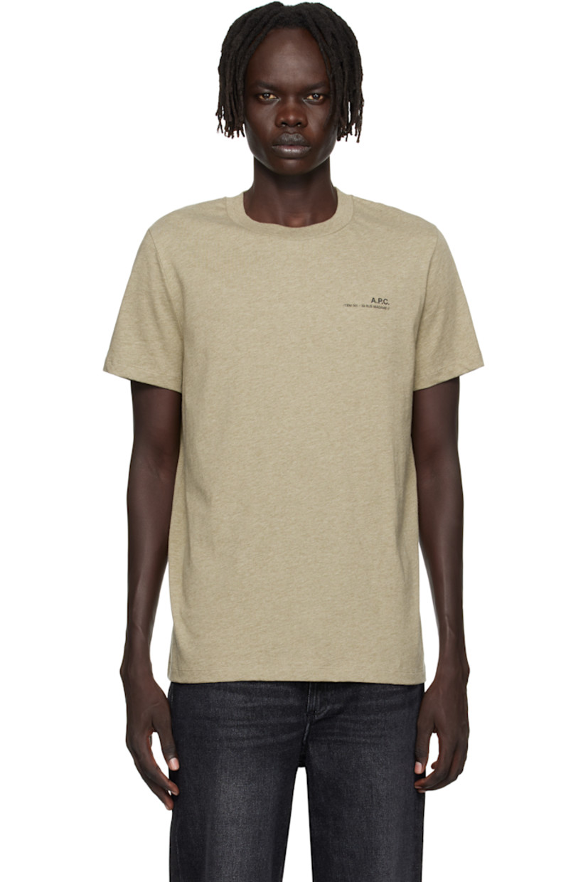 Organic cotton jersey T-shirt.

· GOTS-certified organic cotton
· Rib-knit crewneck
· Logo printed at chest

Supplier color: Kaki chine/Noir
