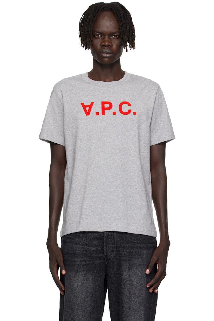 Organic cotton jersey T-shirt.

· GOTS-certified organic cotton
· Rib-knit crewneck
· Logo flocked at chest

Supplier color: Gris chine/Rouge