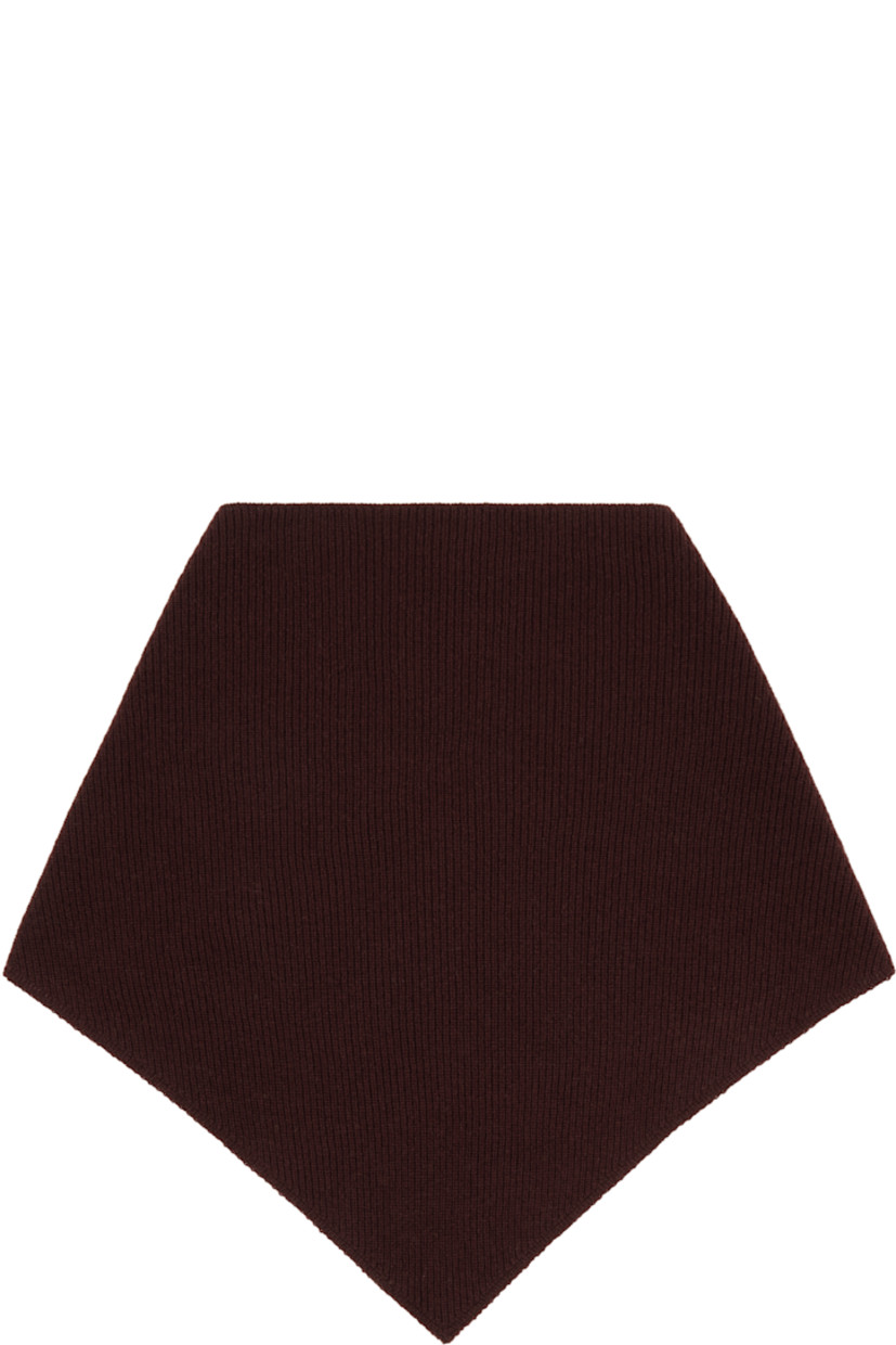 Triangular rib-knit cashmere scarf.

L43" x W17"

Supplier color: Burgundy