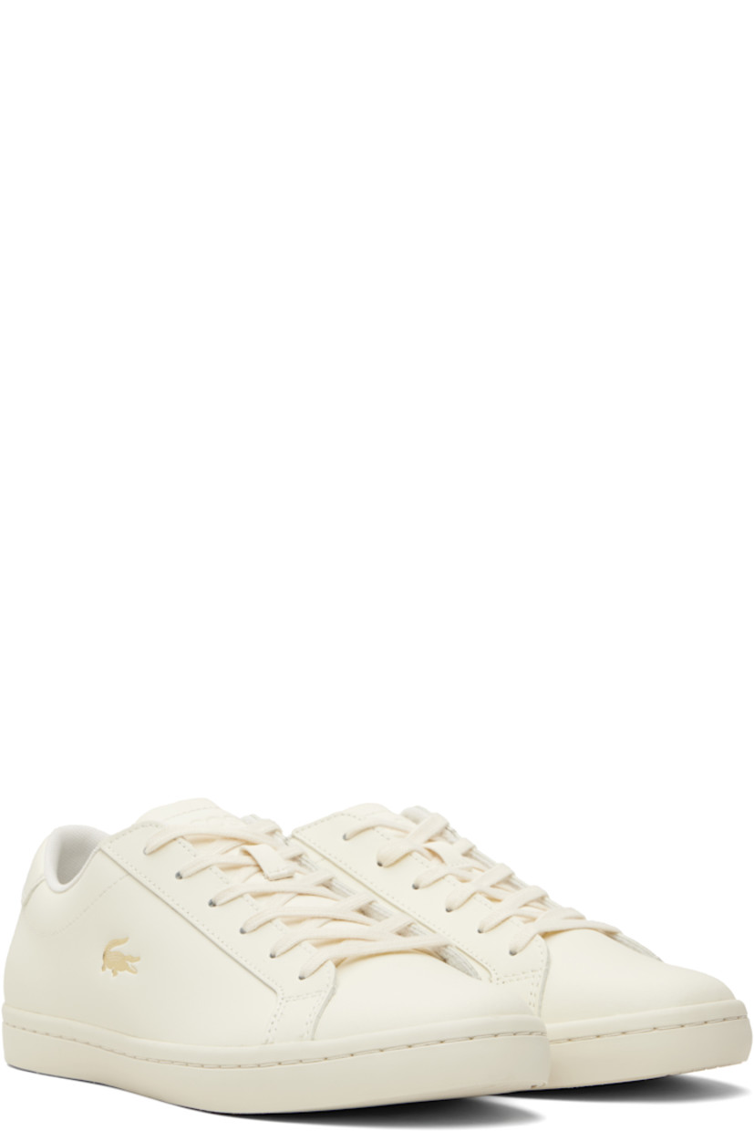 Low-top coated leather sneakers.

· Lace-up closure
· Logo embossed at tongue
· Padded tongue and collar
· Gold-tone logo stamp at outer side
· Treaded rubber sole

Supplier color: Off white/Off white