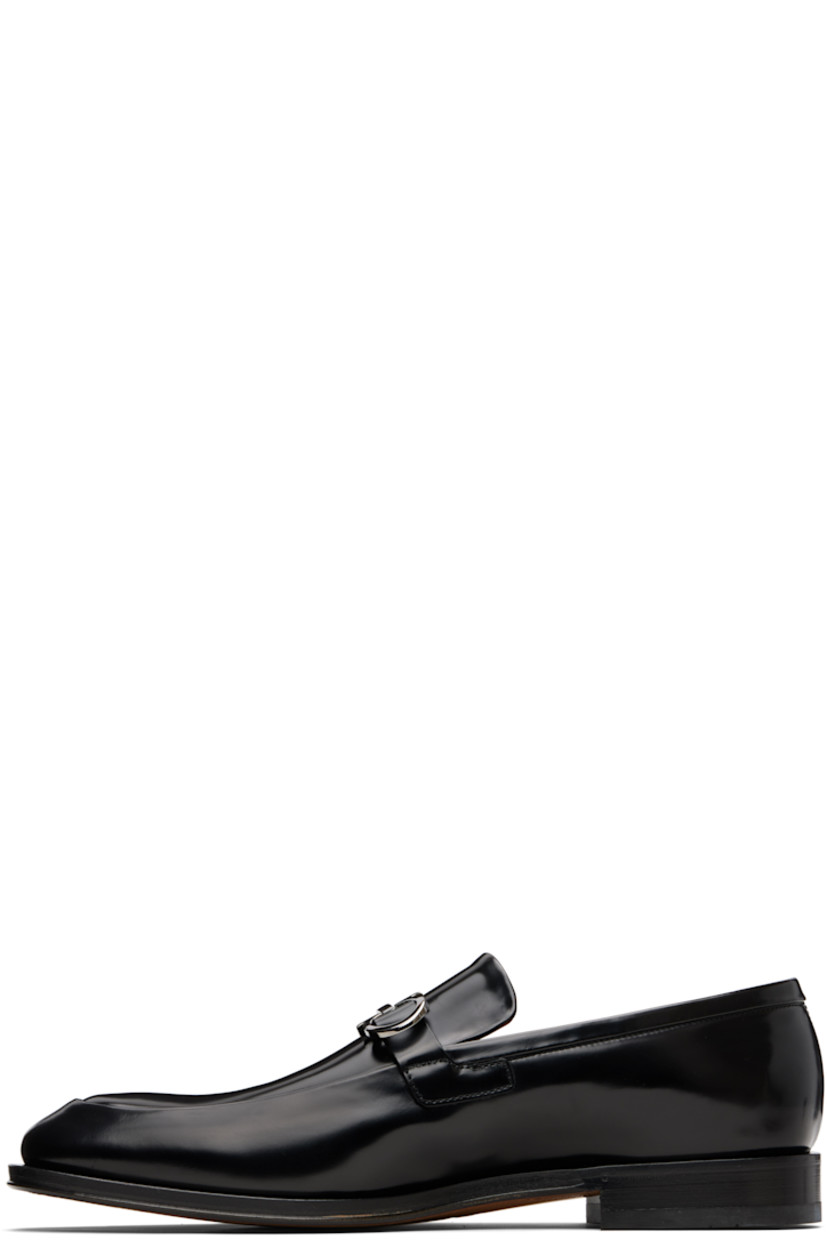 Patent calfskin loafers.

· Square moc toe
· Logo hardware at vamp
· Buffed leather lining
· Stacked leather heel with rubber injection
· Calfskin sole

Supplier color: Black
