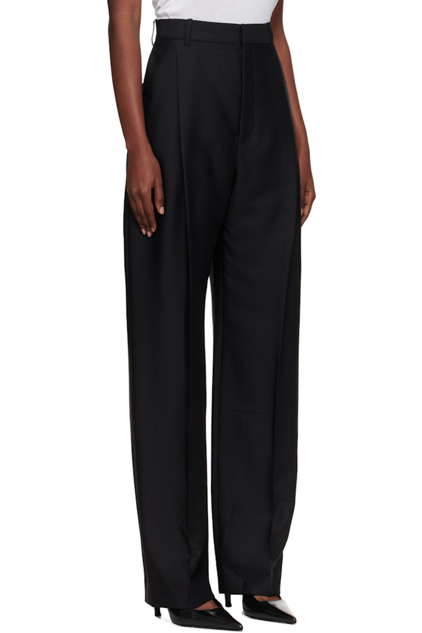 Malfilé mohair-blend twill trousers.

· Mid-rise
· Belt loops
· Four-pocket styling
· Zip fly 
· Pleats at front 
· Creased legs 
· Full satin lining 

Supplier color: Black