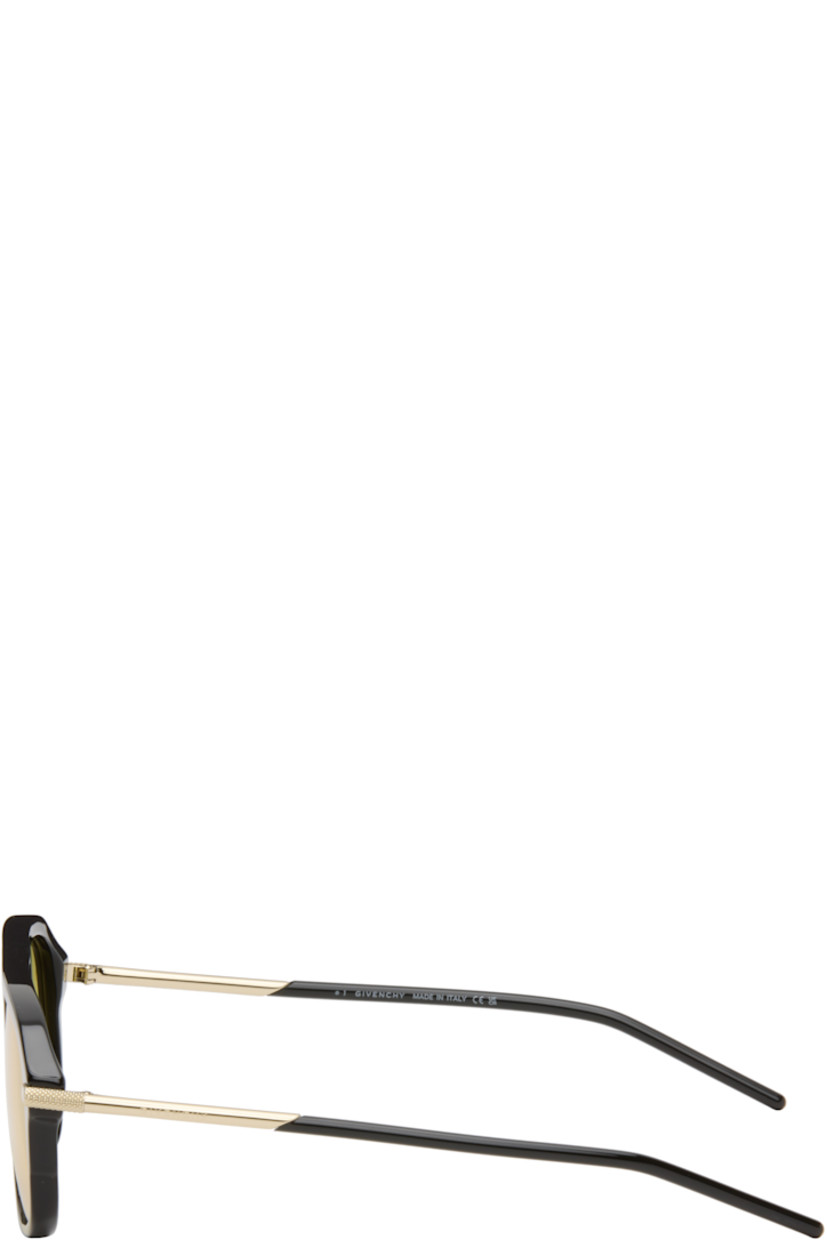 Aviator-style acetate- and metal-frame sunglasses.

· Yellow lenses
· Double bridge
· Integrated nose pads
· Logo engraved at temples
· Acetate temple tips
· Includes pouch
· Size: 57.15 145

Supplier color: Shiny black/Rovie