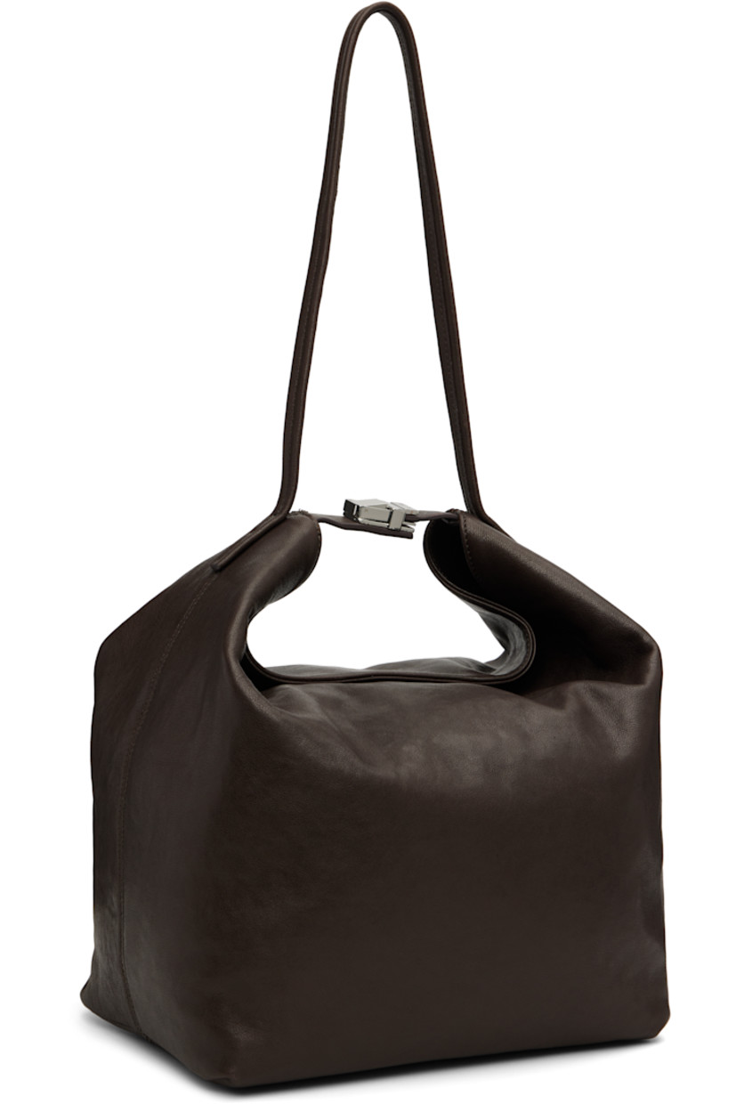 Crinkled lambskin shoulder bag.

· Fixed shoulder strap
· Press-release fastening at top
· Magnetic closure
· Microfiber lining
· Logo-engraved silver-tone hardware
· H12" x W10.5" x D9"

Supplier color: Ristretto