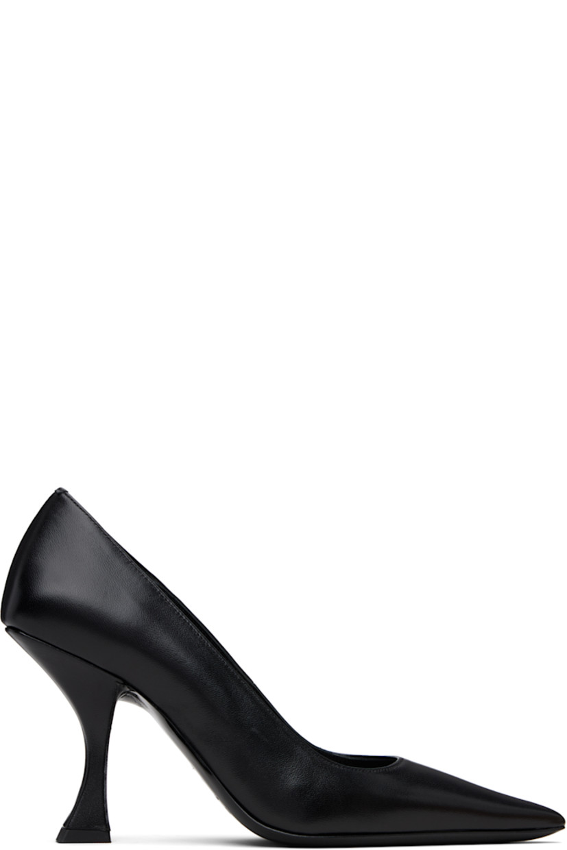 Buffed lambskin heels.

· LWG-certified
· Pointed toe
· Covered stiletto heel with rubber injection
· Leather sole
· Heel: H3.5"

Supplier color: Black