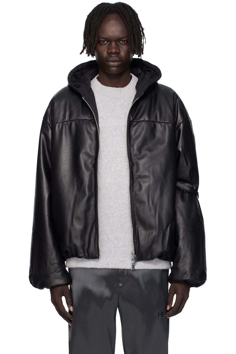 Reversible grained lambskin jacket. 

Reverse in black taffeta. 

· Two-way zip closure
· Welt pockets at waist
· Press-stud strap at sleeve
· Zip pockets at interior 

Supplier color: Black