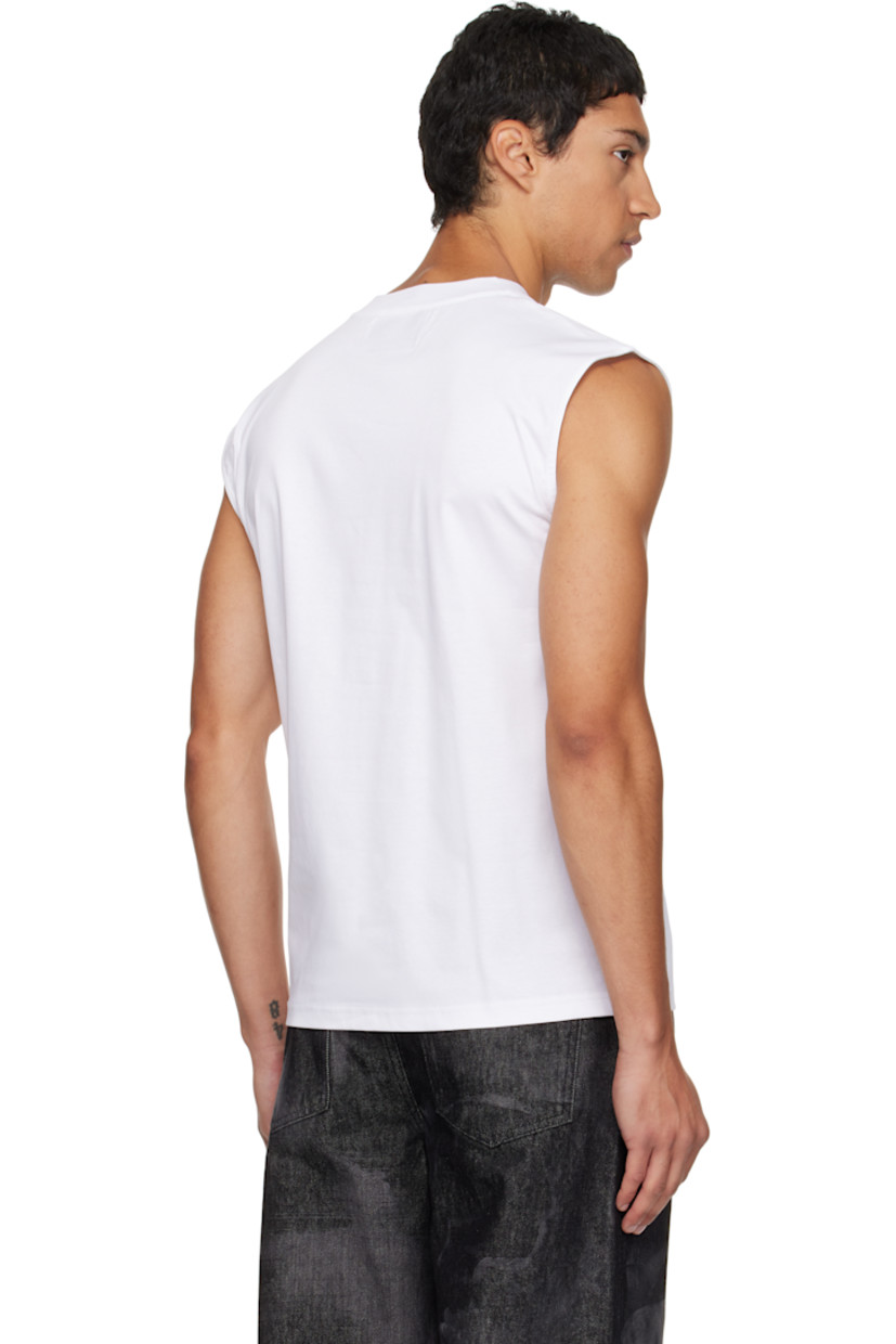 Cotton jersey tank top. 

· Rib-knit crewneck
· Logo and texts printed at front 

Supplier color: White
