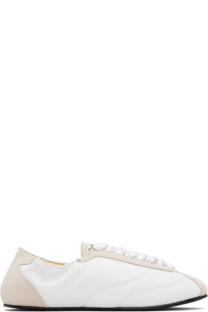 Low-top grained sheepskin and goatskin suede sneakers.

· Satin lace-up closure
· Logo patch at tongue
· Elasticized collar
· Buffed lambskin lining
· Crêpe rubber sole

Supplier color: White