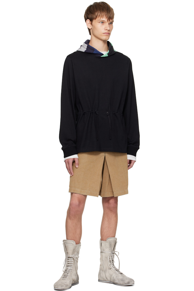 Cotton jersey hoodie.

· Paneled construction
· Stripes at hood
· Drawstring at waist
· Vented side seams
· Rib-knit cuffs

Each item is unique. Please note coloration and pattern may vary.

Supplier color: Black