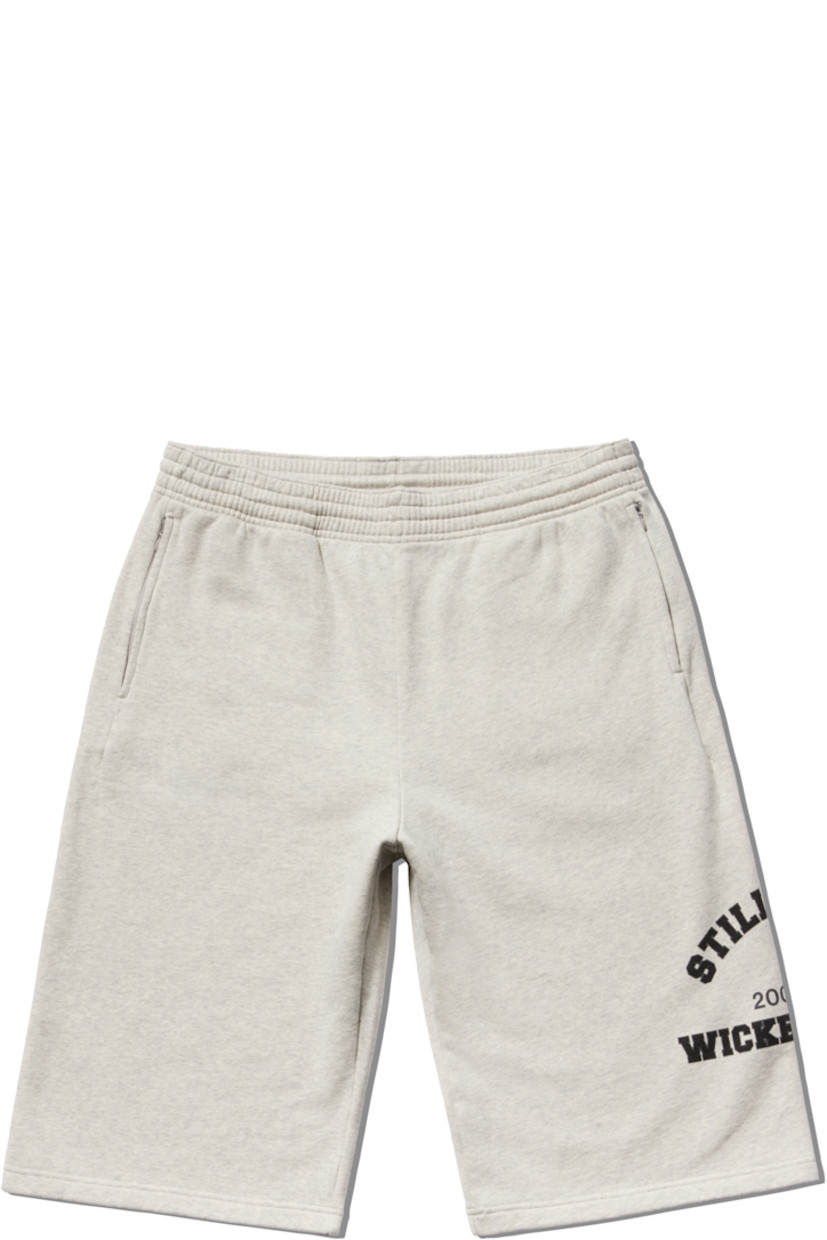 Cotton French terry shorts.

· Elasticized waistband
· Three-pocket styling
· Logo printed at outseam

Supplier color: Light Heather Grey