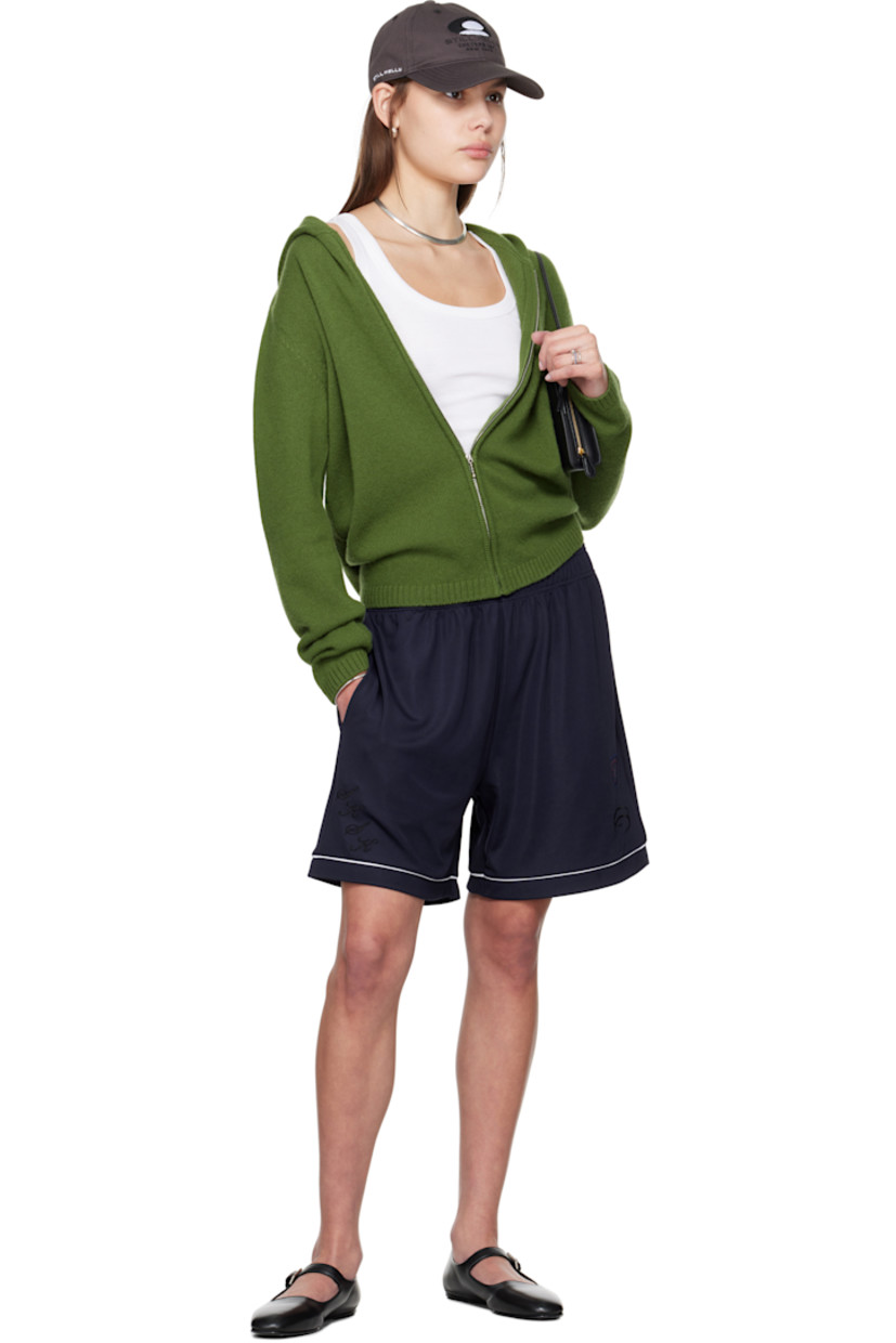 Stretch technical jersey shorts.

· Elasticized waistband
· Logos embroidered at front
· Piping in white at cuffs

Supplier color: Navy/Blue