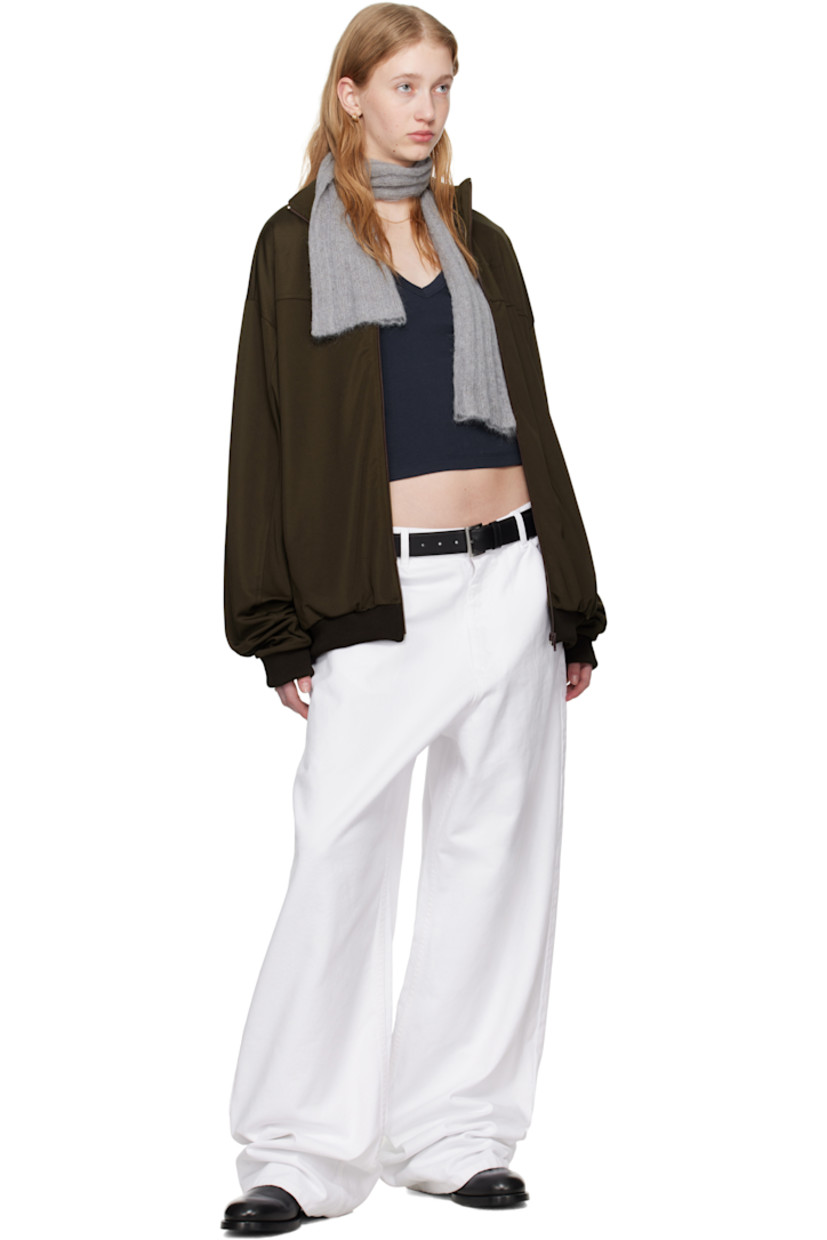 Stretch jersey track jacket.

· Stand collar
· Zip closure
· Logo embroidered at chest
· Welt pockets at waist
· Rib-knit hem and cuffs

Supplier color: Turkish Coffee