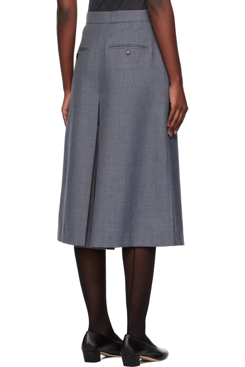 Wool-blend twill trousers.

· Four-pocket styling
· Zip fly
· Pleats at inseams
· Cropped legs

Supplier color: Grey
