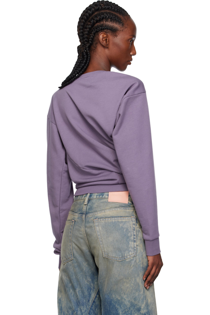 Organic cotton French terry sweatshirt. 

· Asymmetrical construction
· Draping throughout 
· Rib-knit boatneck, hem, and cuffs
· Embroidered logo at chest

Supplier color: Cadet
