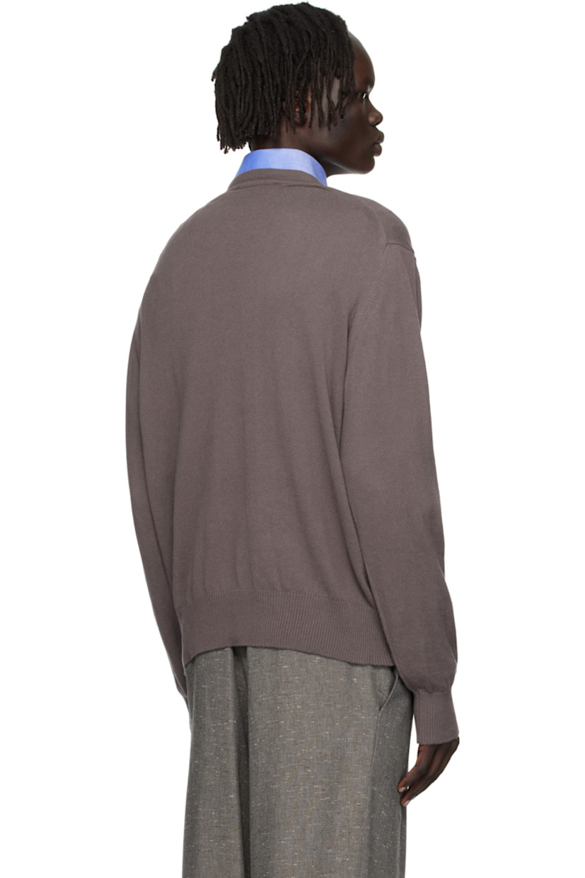Knit organic cotton- and cashmere-blend sweater. 

· Rib-knit crewneck, hem, and cuffs
· Logo embroidered at chest
· Dropped shoulders

Supplier color: Truffle