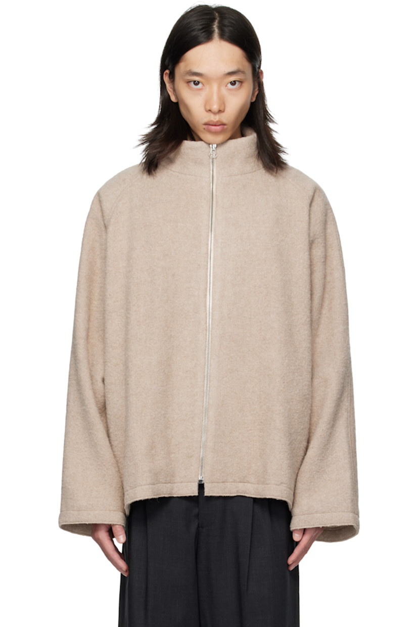 Alpaca-blend melton jacket.

· Stand collar
· Zip closure
· Seam pockets
· Raglan sleeves
· Full poplin lining

Supplier color: Blush