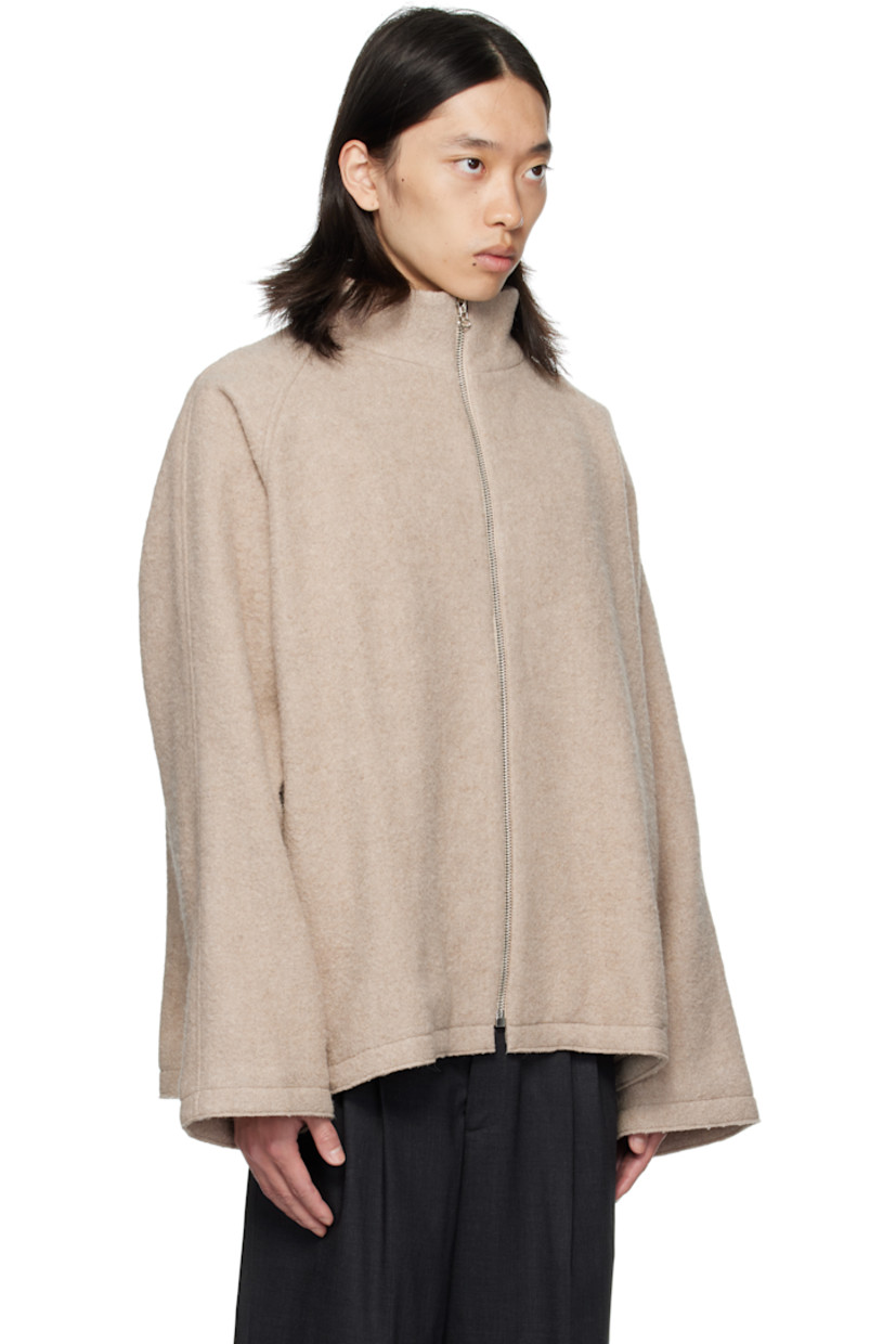 Alpaca-blend melton jacket.

· Stand collar
· Zip closure
· Seam pockets
· Raglan sleeves
· Full poplin lining

Supplier color: Blush