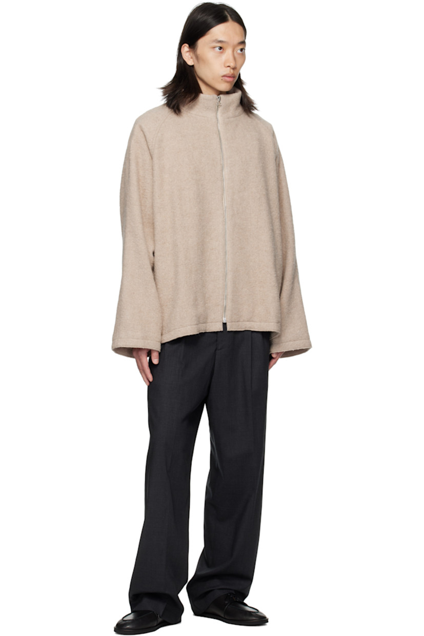 Alpaca-blend melton jacket.

· Stand collar
· Zip closure
· Seam pockets
· Raglan sleeves
· Full poplin lining

Supplier color: Blush