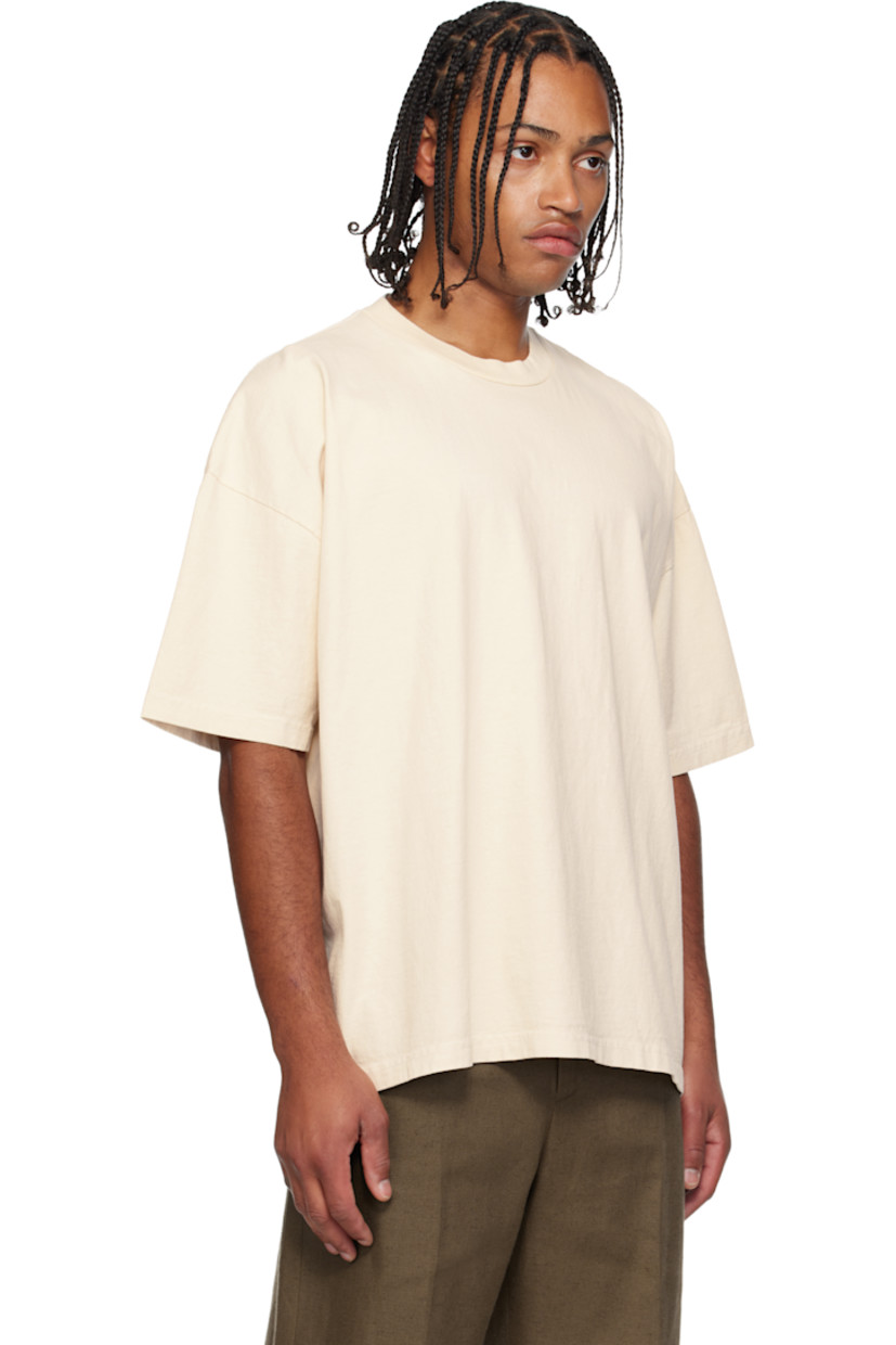 Cotton jersey T-shirt.

· Rib-knit crewneck
· Dropped shoulders

Supplier color: Natural