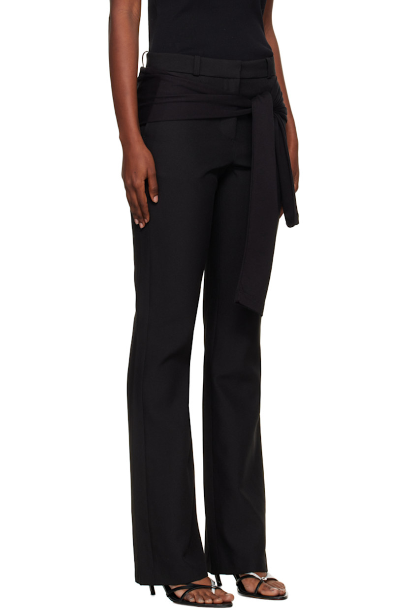 Recycled polyester twill trousers.

· Belt loops
· Three-pocket styling
· Zip fly
· Jersey overlay and self-tie fastening at front

Supplier color: Black