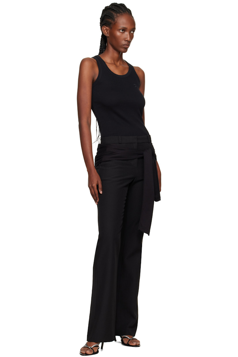 Recycled polyester twill trousers.

· Belt loops
· Three-pocket styling
· Zip fly
· Jersey overlay and self-tie fastening at front

Supplier color: Black
