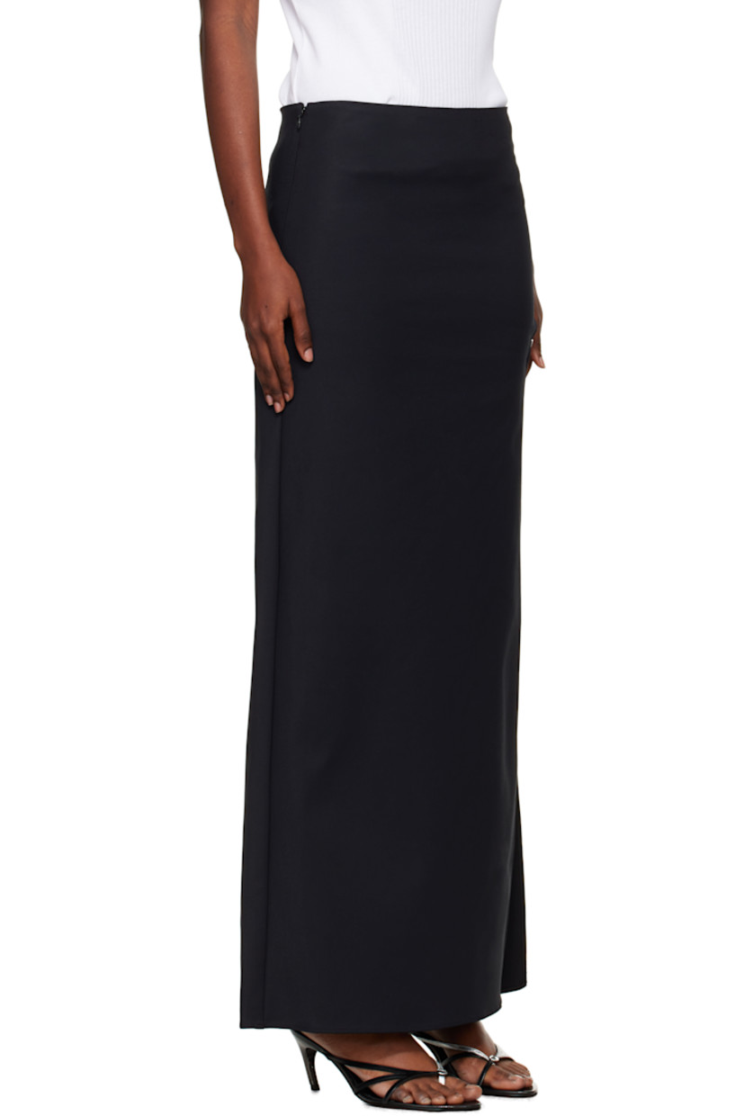 Plain-woven stretch cotton-blend maxi skirt.

· Zip closure at side seam
· Slit and elasticized post-stud strap at side seam

Supplier color: Black