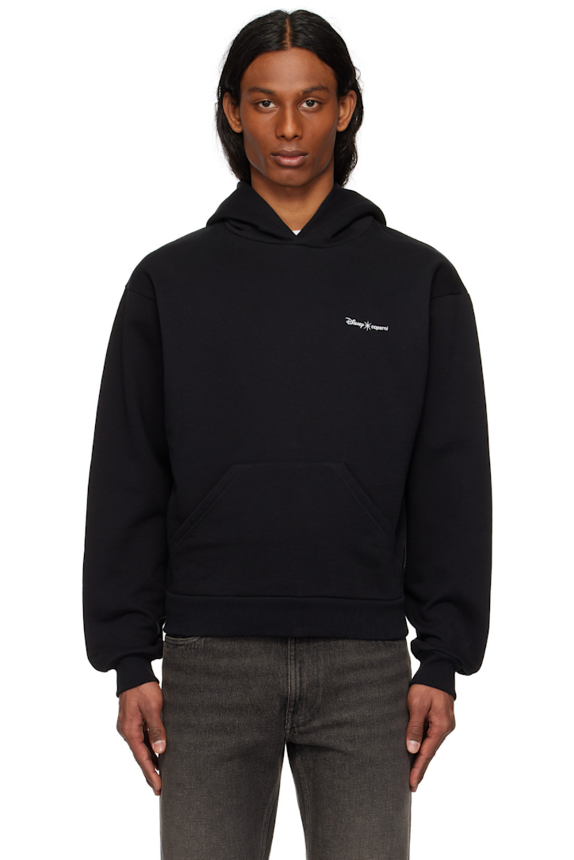 Organic cotton-blend fleece hoodie.

· Graphic appliqués at hood
· Logo printed at chest
· Rib-knit hem and cuffs
· Dropped shoulders

Part of the Disney capsule.

Supplier color: Black