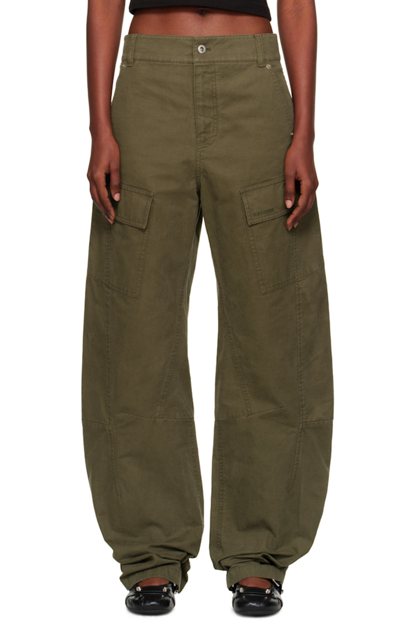 Cotton twill trousers.

· Paneled construction
· Belt loops
· Three-pocket styling
· Zip fly
· Flap pockets and embroidered logo at front
· Curved outseams

Supplier color: Khaki
