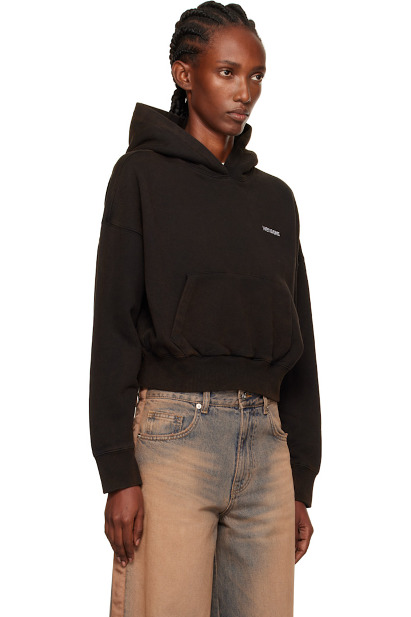 Cotton French terry hoodie.

· Discoloration throughout
· Logo embroidered at chest
· Kangaroo pocket at waist
· Rib-knit hem and cuffs
· Dropped shoulders

Supplier color: Black