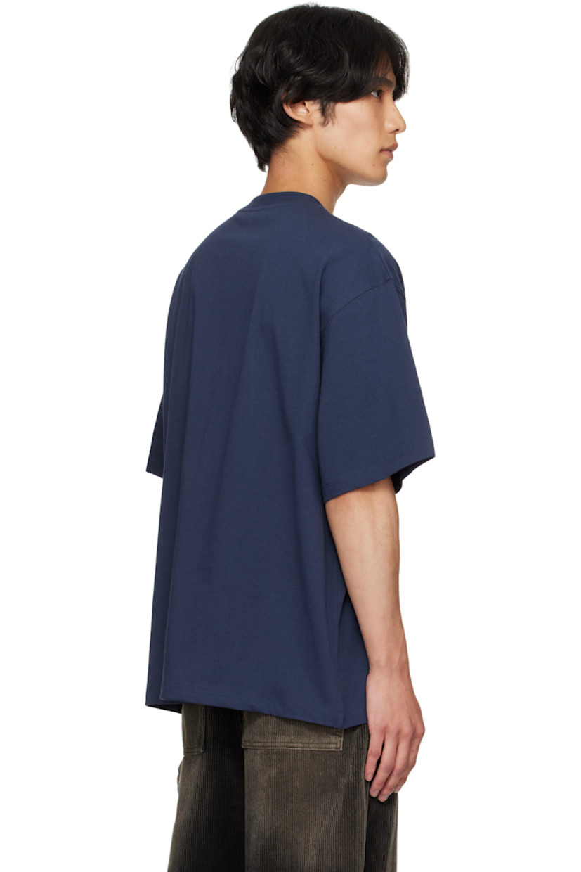 Cotton jersey T-shirt.

· Rib-knit crewneck
· Studded logo with graphic hardware at chest

Supplier color: Navy