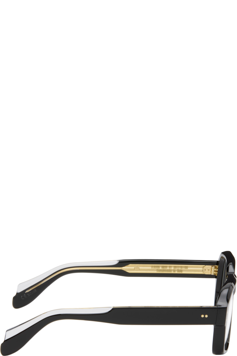 Handcrafted square acetate-frame optical glasses.

· Integrated nose pads
· Core wire at temples
· Includes pouch
· Size: 52.19 145

Supplier color: Black