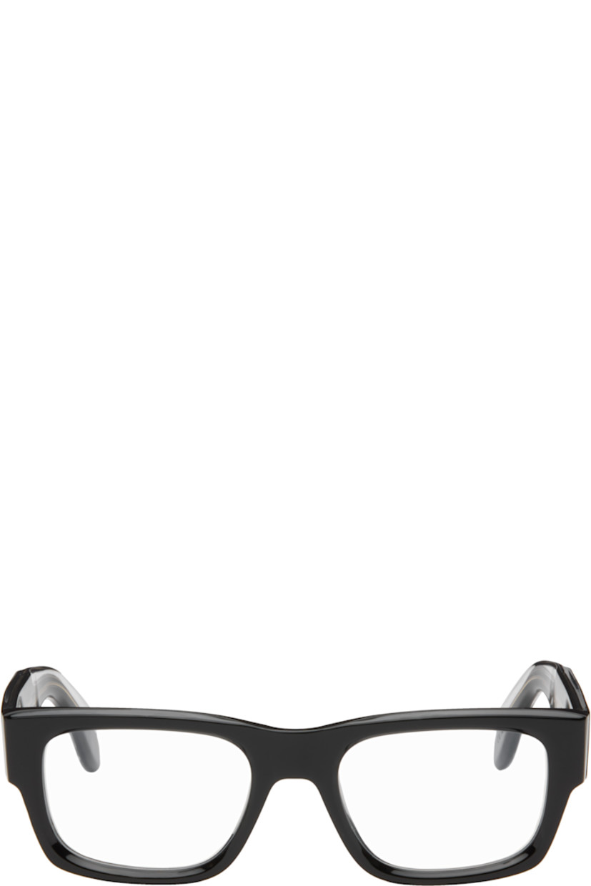 Handcrafted rectangular acetate-frame optical glasses.

· Integrated nose pads
· Core wire at temples
· Includes case
· Size: 53.20 150

Supplier color: Black