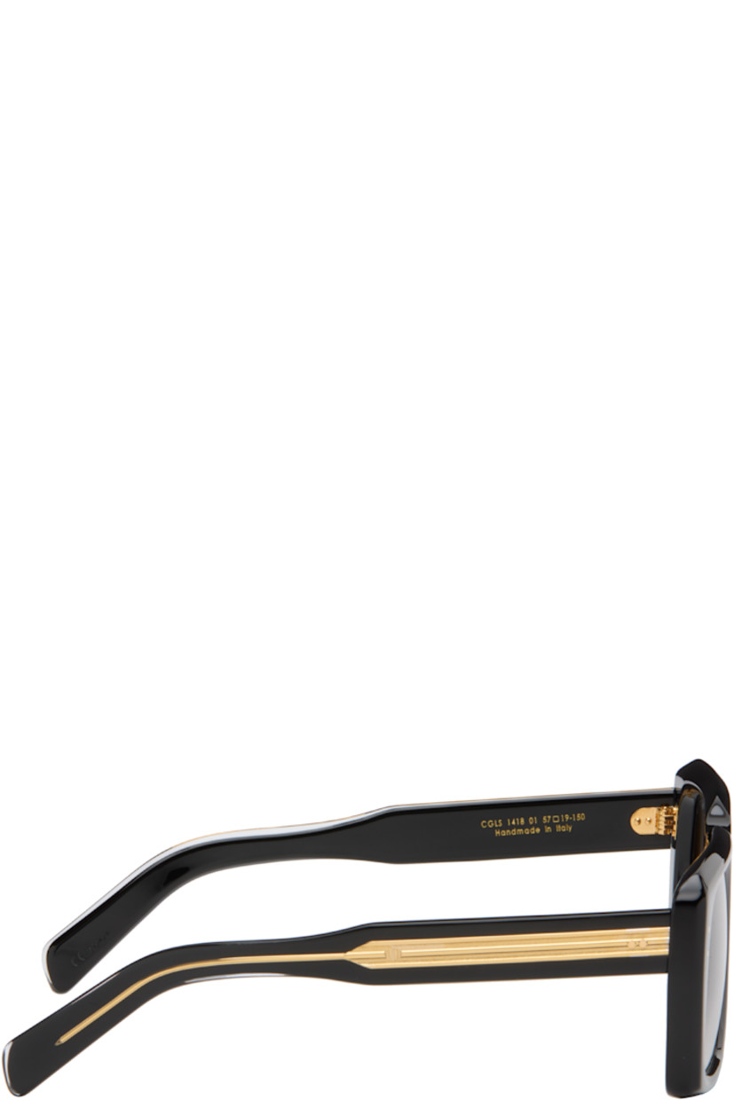 Handcrafted square semi-transparent acetate-frame sunglasses

· Gradient gray lenses
· 100% UVA/UVB protection
· Integrated nose pads
· Exposed core wires
· Includes pouch
· 24k gold-plated hardware
· Size: 57.19 150

This item is part of a limited run of 250.

Supplier color: Black