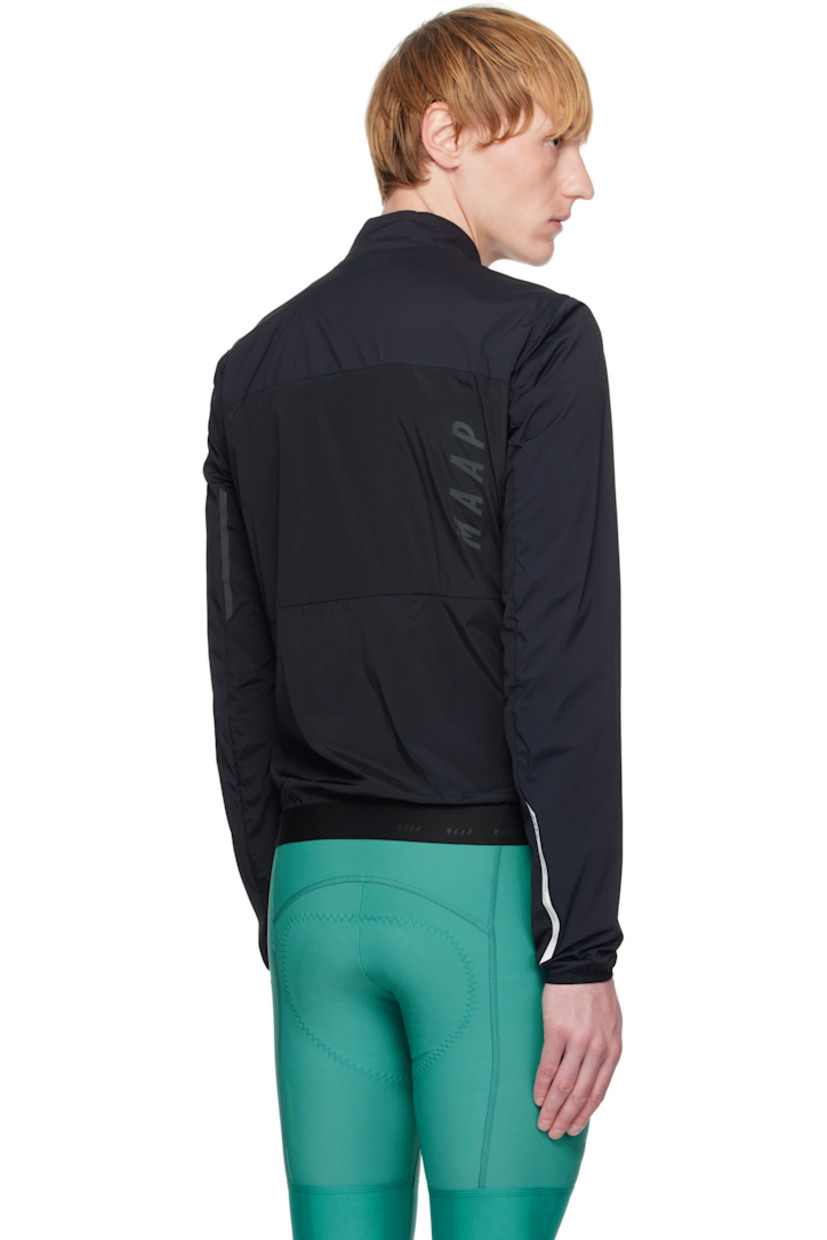 Teijin Octa®-insulated stretch nylon ripstop jacket.

· Packs into waist zip pocket
· Lightweight and windproof
· Stand collar
· Two-way zip closure
· Reflective logo printed at chest and back
· Reflective trim at zip pockets
· Logo-woven elasticized hem
· Elasticized cuffs
· Partially lined
· Logo-engraved black hardware
· Total weight: 225 g

Supplier color: Black