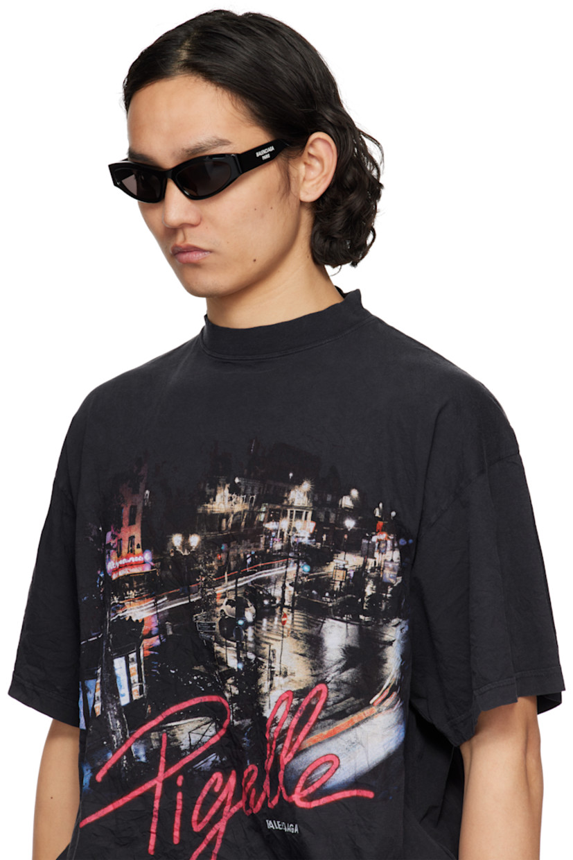 Cat-eye acetate-frame sunglasses in black.

· Gray lenses
· Logo etched at lens 
· Integrated nose pads
· Logo printed at temples
· Includes case
· Size: 58.19 140

Supplier color: Black/Black/Grey