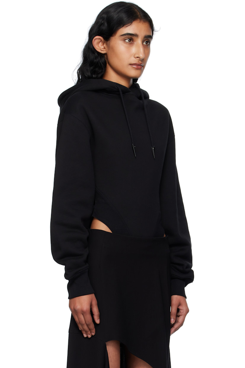 Organic cotton fleece and jersey bodysuit. 

· Drawstring with spiked aglets at hood
· Press-stud fastening at bottom 
· Dropped shoulders
· Rib-knit cuffs
· Logo plaque at back collar  

Supplier color: Black