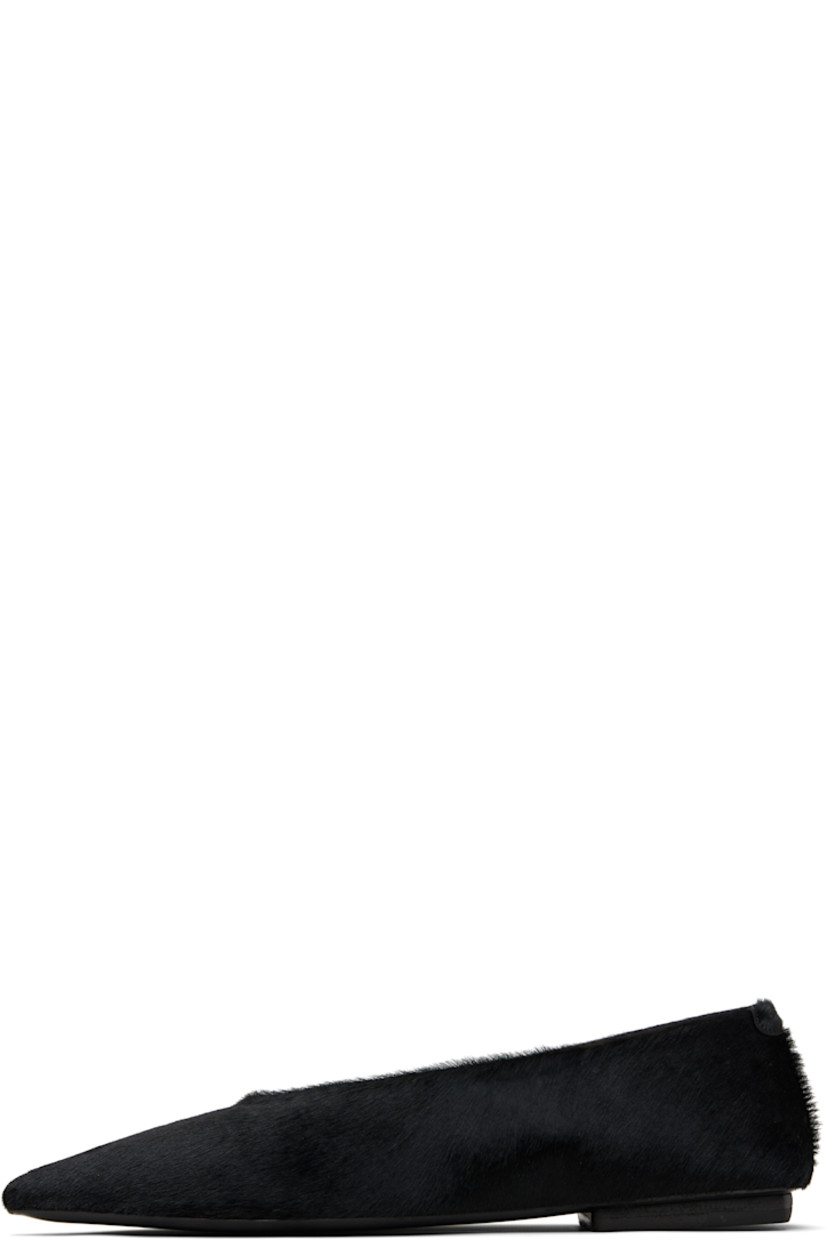 Calf-hair ballerina flats.

· Pointed toe
· Suede and buffed leather lining
· Stacked leather heel with rubber injection
· Leather sole

Supplier color: Black