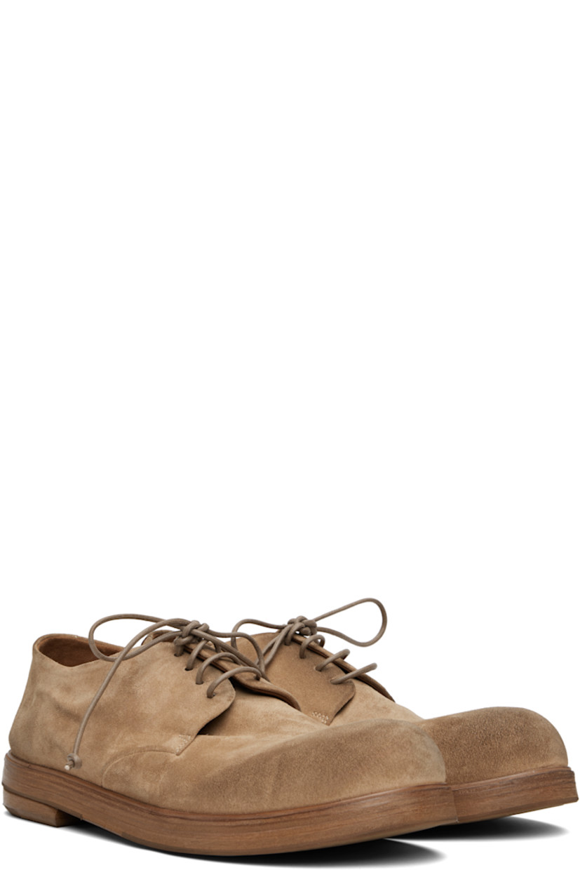 Suede derbys.

· Lace-up closure
· Buffed leather lining
· Stacked leather heel with rubber injection
· Leather sole with rubber injection

Supplier color: Hazelnut