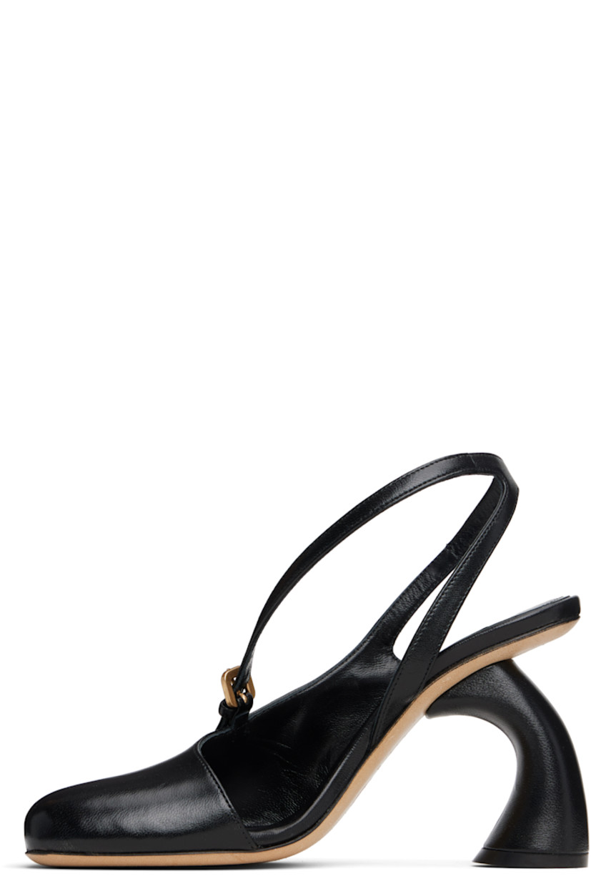 Buffed lambskin heels.

· Square toe
· Pin-buckle strap at vamp
· Covered comma heel with rubber injection
· Leather sole
· Heel: H3.25"

Supplier color: Black