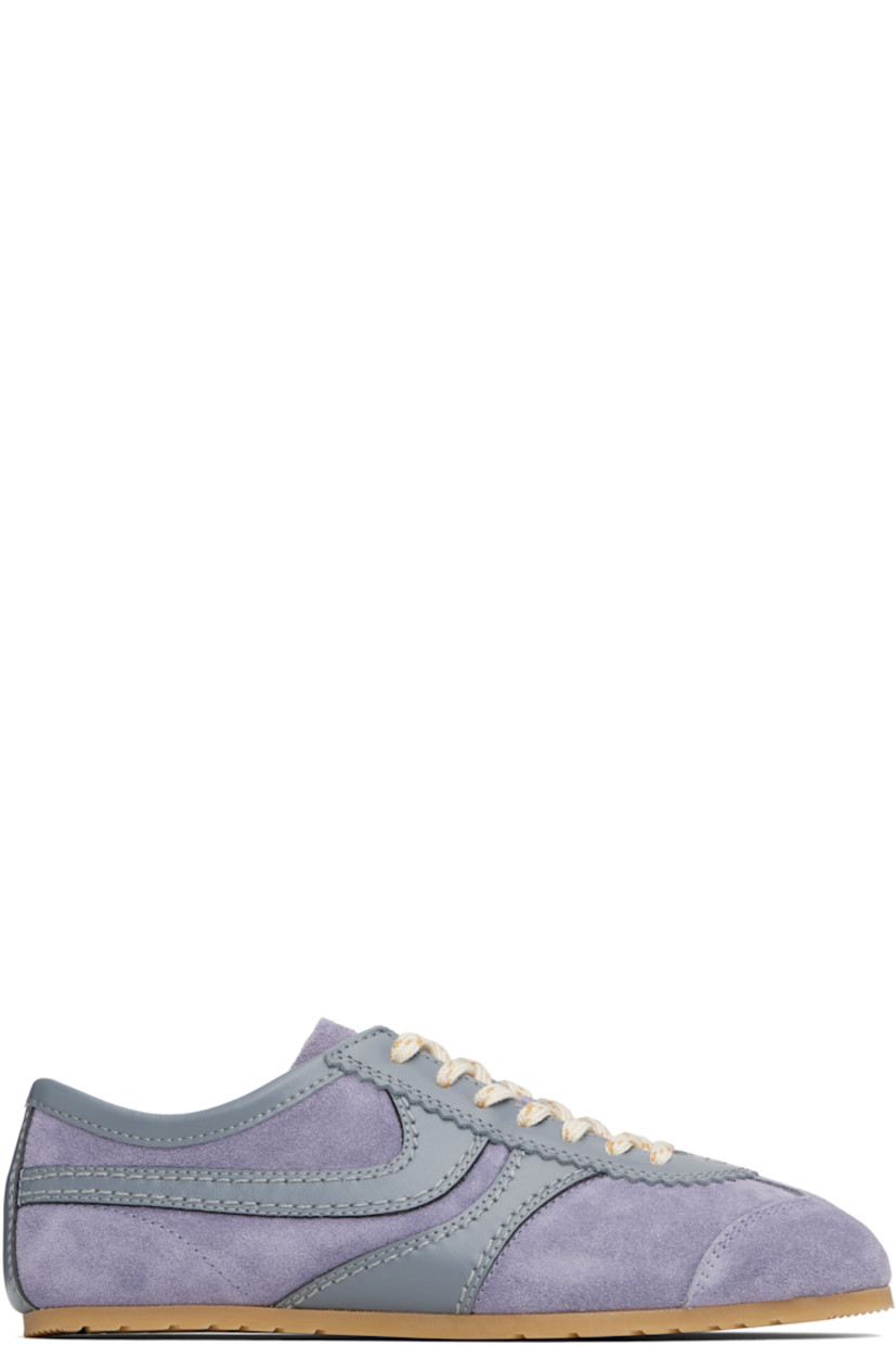 Low-top calfskin suede and buffed calfskin sneakers.

· Serrated edge at vamp
�· Lace-up closure
· Logo printed at tongue
· Treaded rubber sole

Supplier color: Mauve