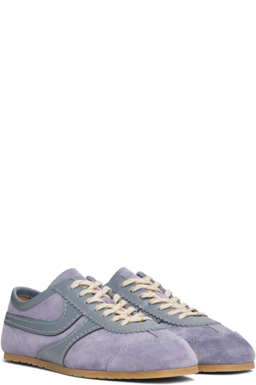 Low-top calfskin suede and buffed calfskin sneakers.

· Serrated edge at vamp
· Lace-up closure
· Logo printed at tongue
· Treaded rubber sole

Supplier color: Mauve