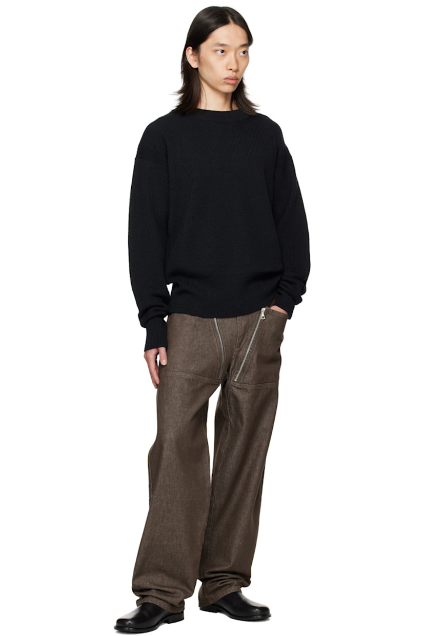 Non-stretch denim jeans.

· Fading throughout
· Belt loops
· Four-pocket styling
· Zip fly
· Pockets with zip gusset at front
· Paneled legs
· Logo-engraved antiqued copper-tone hardware

Supplier color: Brown