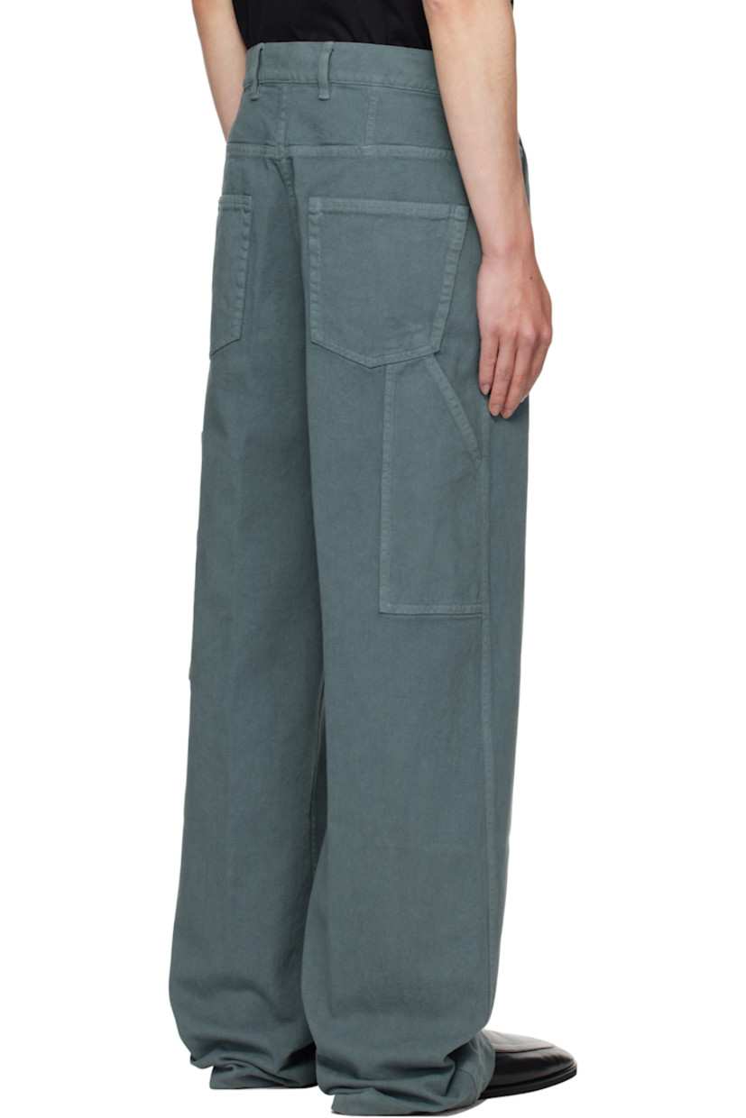 Overdyed cotton twill trousers.

· Belt loops
· Five-pocket styling
· Button fly
· Creased legs
· Patch pockets at back

Supplier color: Raf