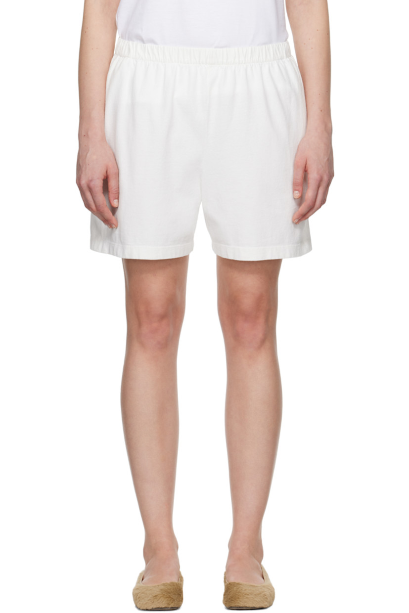 Brushed cotton jersey shorts. 

· Elasticized waistband
· Two-pocket styling 

Supplier color: Off white