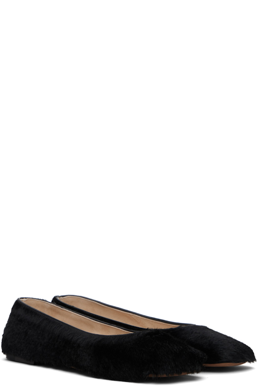 Calf-hair ballerina flats.

· Square toe
· Suede lining
· Leather heel with rubber injection
· Leather sole

Supplier color: Black