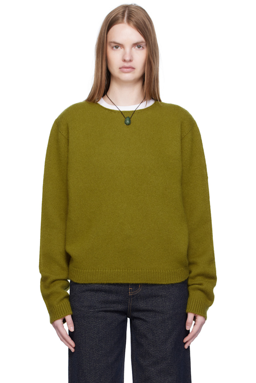 Knit cashmere- and mohair-blend sweater.

· Round neck
· Rib-knit hem and cuffs

Supplier color: Khaki