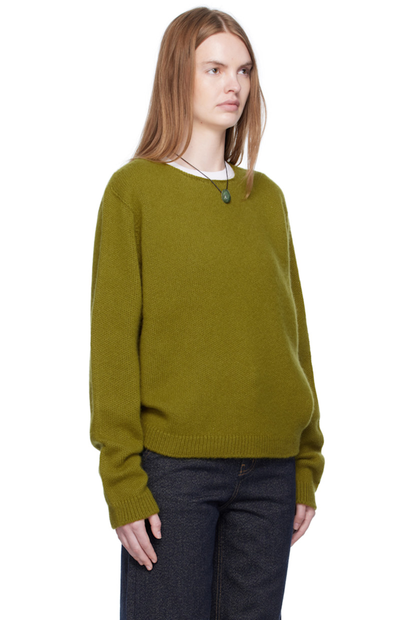 Knit cashmere- and mohair-blend sweater.

· Round neck
· Rib-knit hem and cuffs

Supplier color: Khaki
