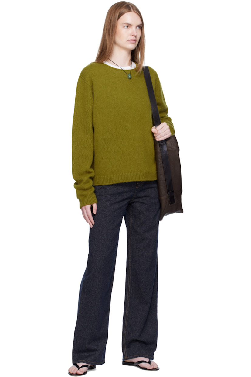 Knit cashmere- and mohair-blend sweater.

· Round neck
· Rib-knit hem and cuffs

Supplier color: Khaki