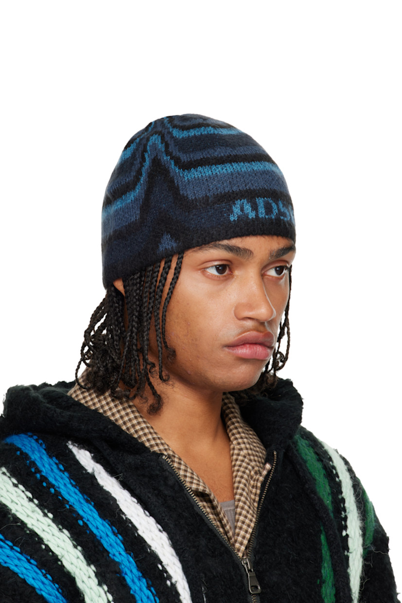 Knit nylon-blend beanie.

· Stripes throughout
· Jacquard logo at face

Supplier color: Blue/Navy
